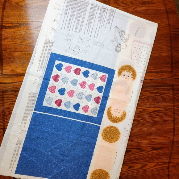 Vintage Happy Baby/Sleepy Baby Reversible Doll Fabric Panel Sewing Pattern - Picture 2 of 10